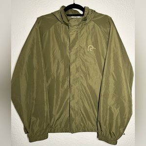 Ducks Unlimited Size L Rain Jacket Cypress Green Hood Full Zip